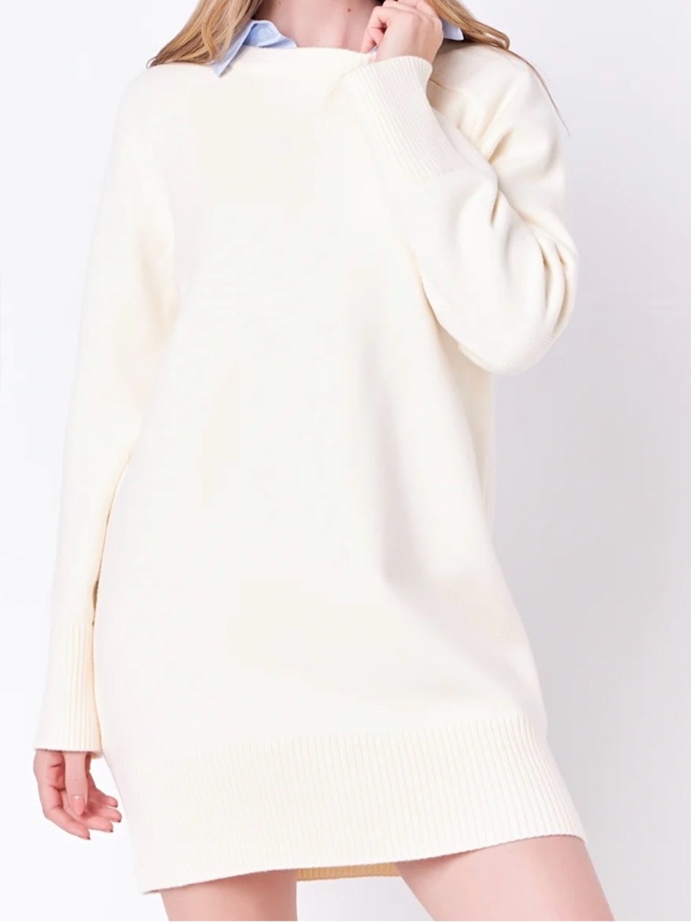 English Factory white sweater dress